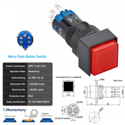 Red DPDT Momentary