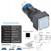 White SPDT Momentary