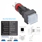 White SPDT Momentary