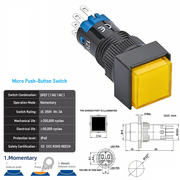 Yellow SPDT Momentary
