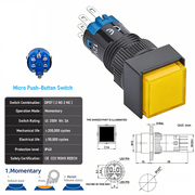 Yellow DPDT Momentary
