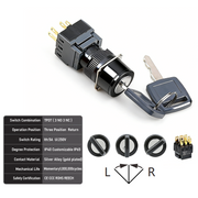 3-Positions TPDT Momentary