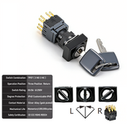 3-Positions TPDT Momentary