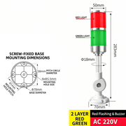 2-Tier 2-Color Red Flashing – Bent Arm 220V