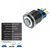 White SPDT Momentary