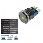 Yellow SPDT Momentary