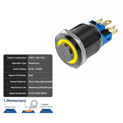 Yellow SPDT Momentary