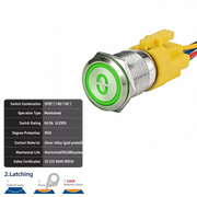 Green SPDT Latching Number 0