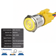 Yellow SPDT Momentary Number 0