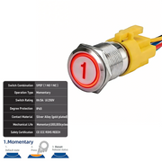 Red SPDT Momentary Number 1