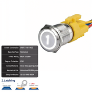 White SPDT Latching Number 1