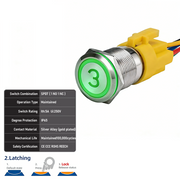 Green SPDT Latching Number 3