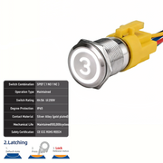 White SPDT Latching Number 3