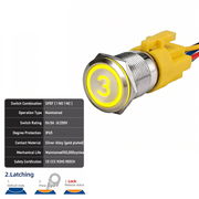 Yellow SPDT Latching Number 3