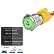 Green SPDT Latching Number 4