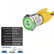 Green SPDT Momentary Number 4