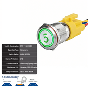 Green SPDT Momentary Number 5