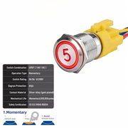 Red SPDT Momentary Number 5