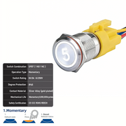 White SPDT Momentary Number 5