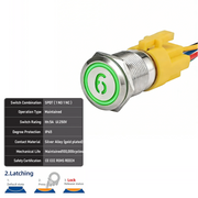 Green SPDT Latching Number 6