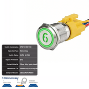Green SPDT Momentary Number 6