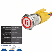 Red SPDT Momentary Number 6