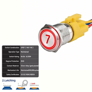 Red SPDT Latching Number 7