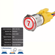 Red SPDT Momentary Number 7