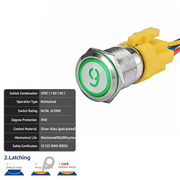 Green SPDT Latching Number 9