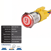 Red SPDT Momentary Number 9