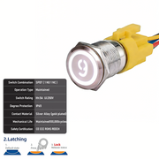 White SPDT Latching Number 9