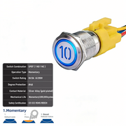 Blue SPDT Momentary Number 10