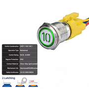 Green SPDT Latching Number 10