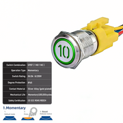 Green SPDT Momentary Number 10