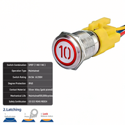 Red SPDT Latching Number 10