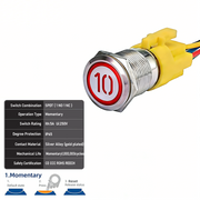 Red SPDT Momentary Number 10