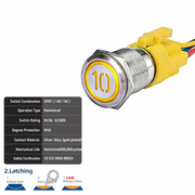 Yellow SPDT Latching Number 10