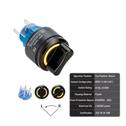 Yellow 2-Position DPDT Momentary