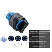 Blue 3-Position DPDT Maintained