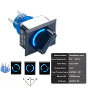 Blue 3-Position DPDT Momentary