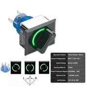 Green 3-Position DPDT Momentary