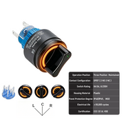 Orange 3-Position DPDT Maintained