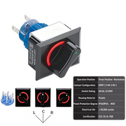 Red 3-Position DPDT Maintained