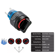 Red 3-Position DPDT Maintained