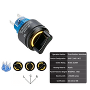 Yellow 3-Position DPDT Maintained