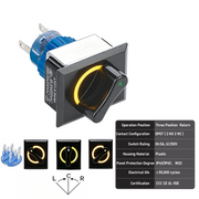 Yellow 3-Position DPDT Momentary