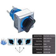 Blue 3-Position DPDT Maintained