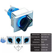 Blue 3-Position DPDT Momentary