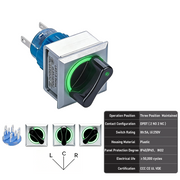 Green 3-Position DPDT Maintained