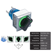 Green 3-Position DPDT Momentary